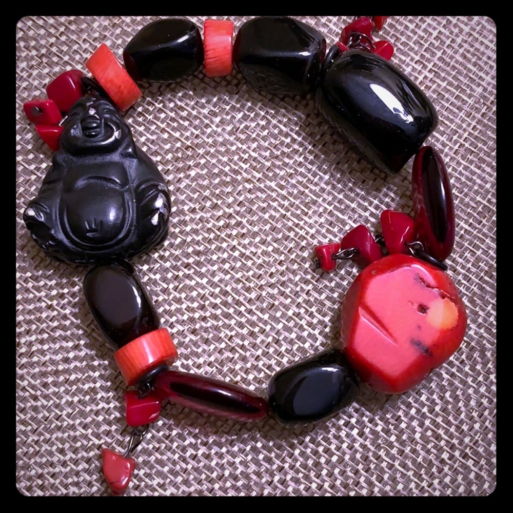 Vintage red and black bracelet